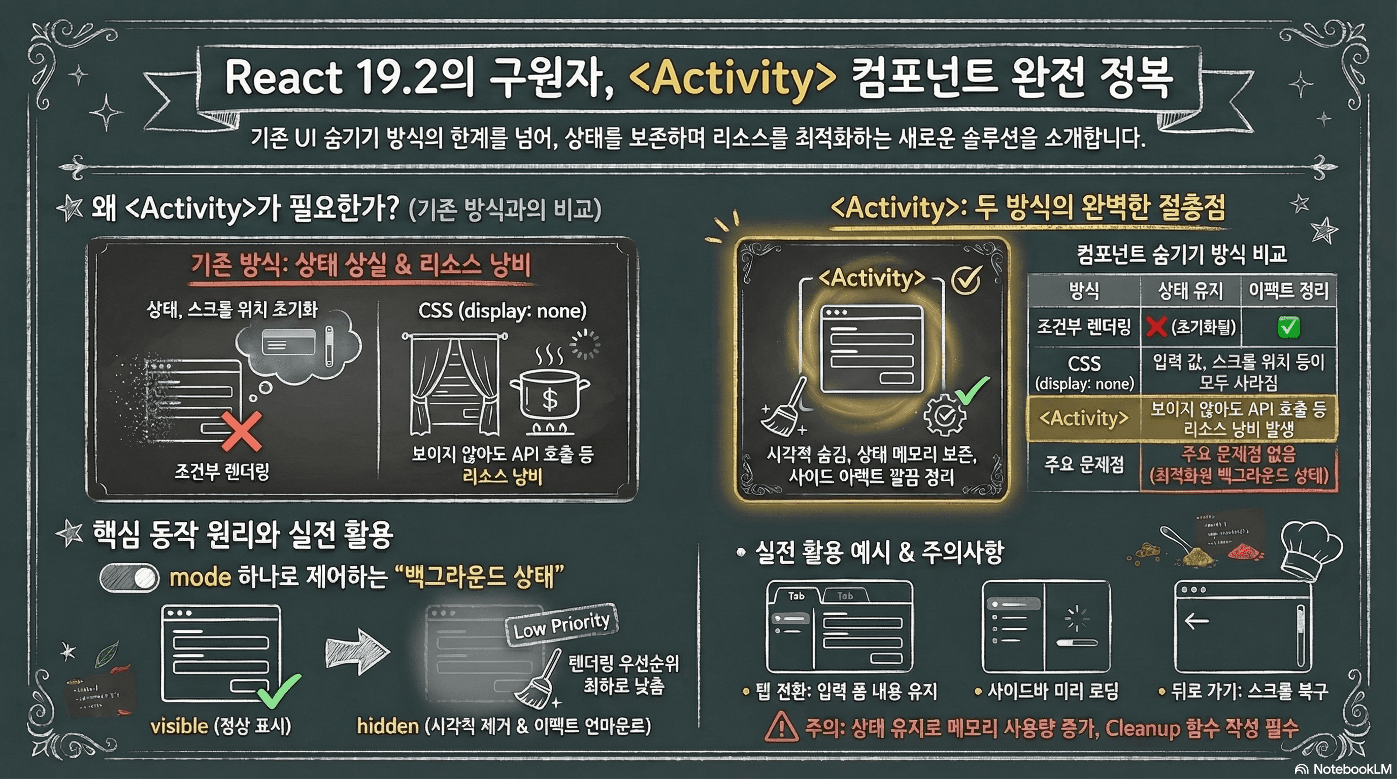 React 19.2의 핵심 신기능 — <Activity> 컴포넌트 완전 정복
