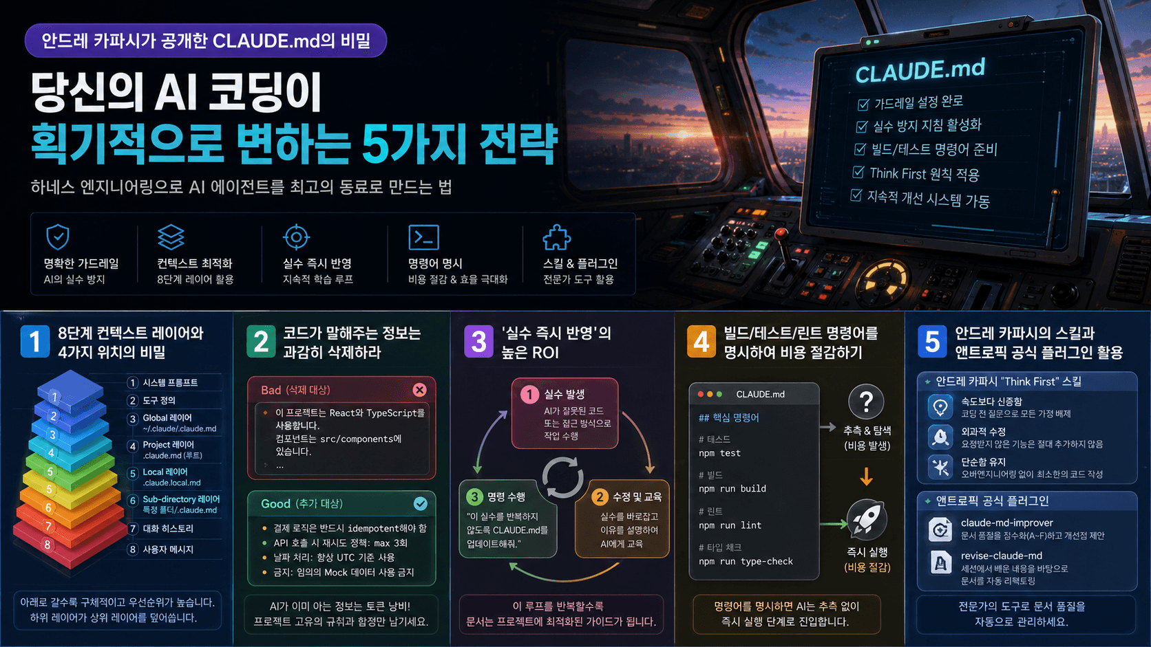 안드레 카파시가 공개한 CLAUDE.md의 비밀: 당신의 AI 코딩이 획기적으로 변하는 5가지 전략